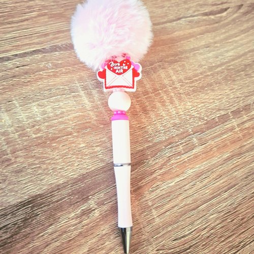 Stylo froufrou rose et fuchsia