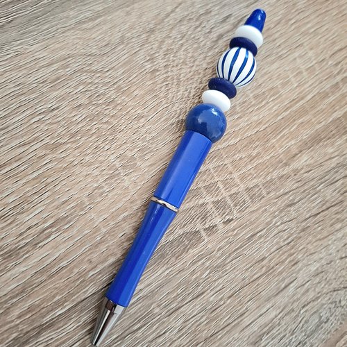 Stylo rayures marine et blanc