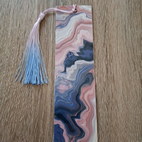 Marque page zig zag bleu rose