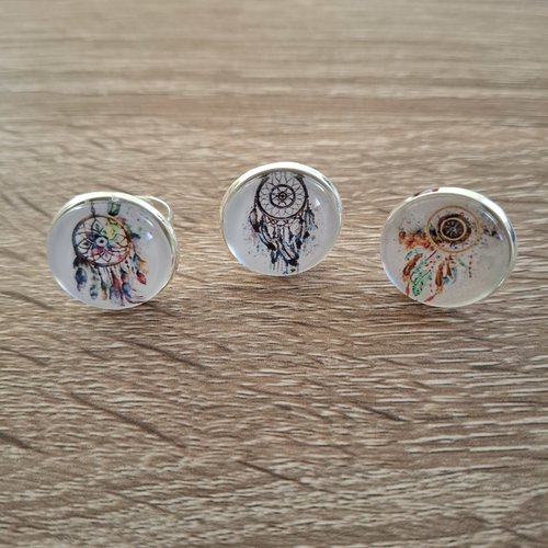 Bague réglable cabochon attrape rêves