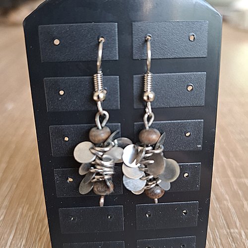 Boucles d'oreilles pendantes sequins