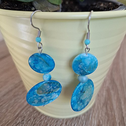 Boucles d'oreilles pendantes turquoise