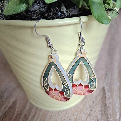 Boucles d'oreilles pendantes ethniques plastique