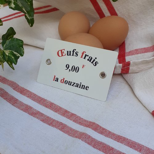 Etiquette œufs frais - décoration cuisine, boîte à œufs