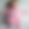 Vêtements de poupée corolle 36 cm gilet jupe chaussons de couleurs rose et blanc tricoté main