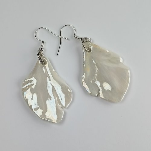Boucles d'oreilles porcelaine blanche coca