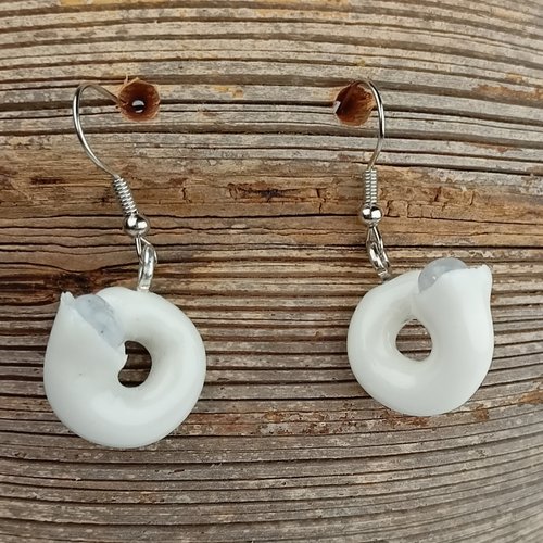 Boucles d'oreilles porcelaine blanche lara