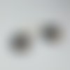 Boucles d'oreilles porcelaine peinture métallisée noire cercla