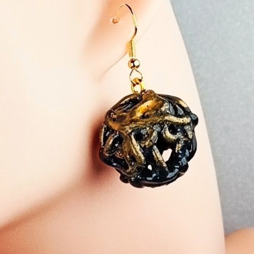 Boucles d'oreilles porcelaine peinture mentalisée rita