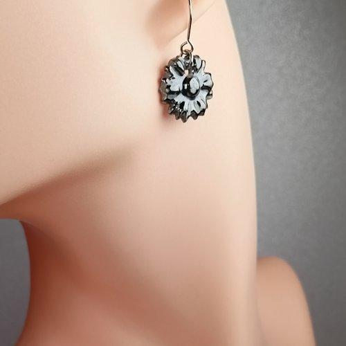 Boucles d'oreilles porcelaine platine debora