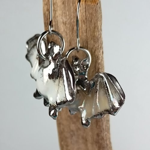 Boucles d'oreilles porcelaine platine sourca