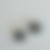 Boucles d'oreilles porcelaine noire or salsa