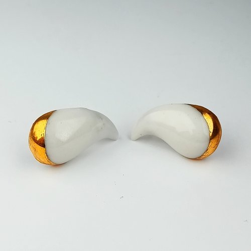 Boucles d'oreilles porcelaine liquide or saturna
