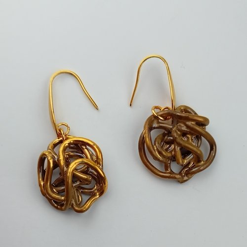 Boucles d'oreilles porcelaine liquide or virgina