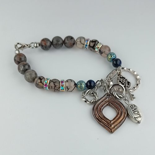 Bracelet porcelaine sur chaine synolia