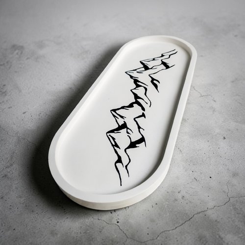 Plateau artisanal en jesmonite