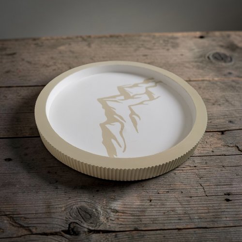 Grand plateau artisanal en jesmonite