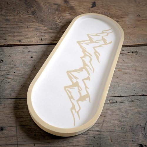 Plateau artisanal en jesmonite