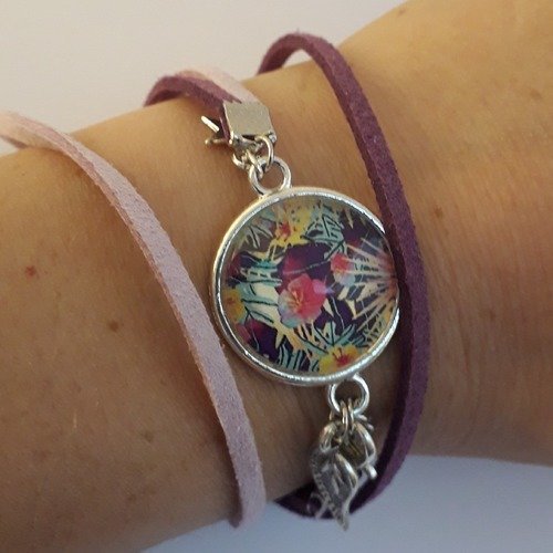 Bracelet cabochon tropical