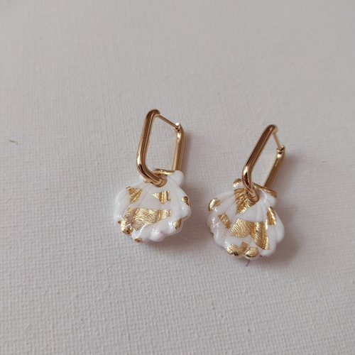 Boucle d'oreilles  interchangeable coquillage