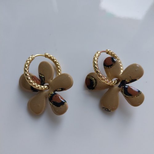Boucle d'oreille  léopard
