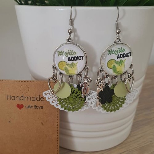 Boucles d'oreilles "mojito"