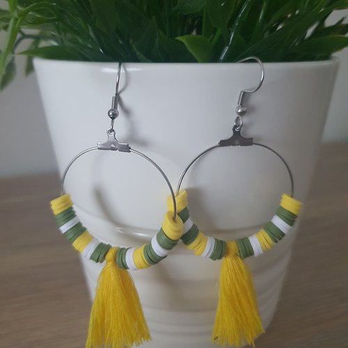 Boucles créoles perles heishi