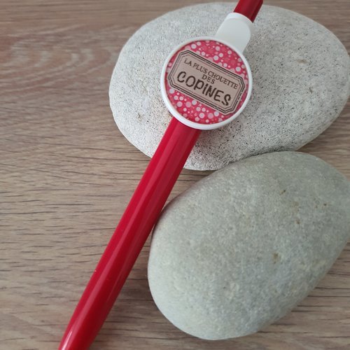 Stylo cabochon "chouette copine"