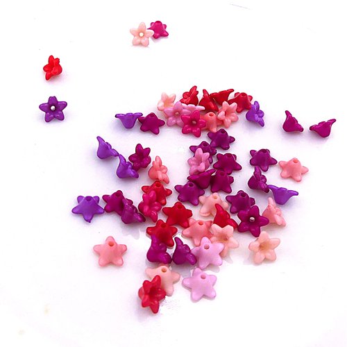 Calottes acrylique rose, violet, fuschia, vendues par lots de 10