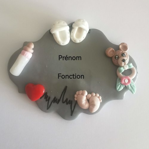 Badge métier personnalisable – fait main en pâte polymère (fimo)