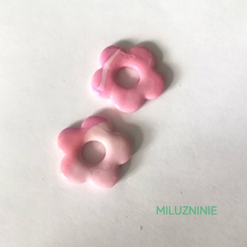 Pampilles florales en fimo – faites main & interchangeables - pour créoles