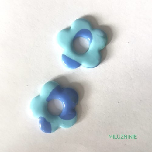 Pampilles florales en fimo – faites main & interchangeables - pour créoles