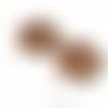 Petites pampilles chocolat et or florales en fimo – faites main & interchangeables - pour créoles