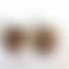 Petites pampilles chocolat et or florales en fimo – faites main & interchangeables - pour créoles