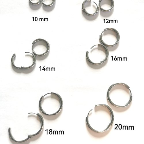 Créoles argentée en acier inoxydable | boucles d’oreilles femme hypoallergéniques résistantes à l’eau