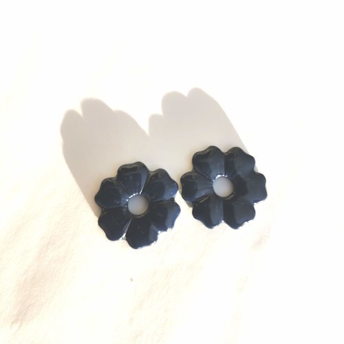 Pampilles bleu marine en fimo faites main – uniques & interchangeables pour créoles