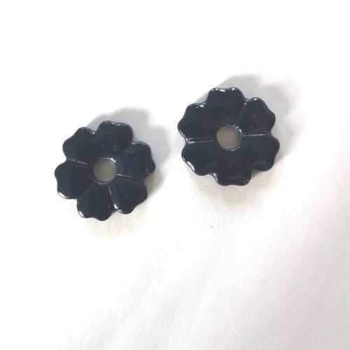 Pampilles bleu marine en fimo faites main – uniques & interchangeables pour créoles