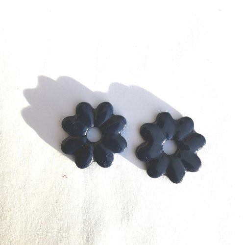 Pampilles bleu marine en fimo faites main – uniques & interchangeables pour créoles