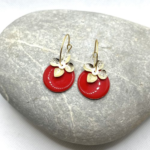 Boucles d’oreilles pomme d’amour rouge