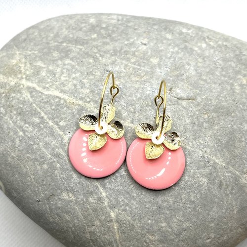 Boucles d’oreilles pomme d’amour rose