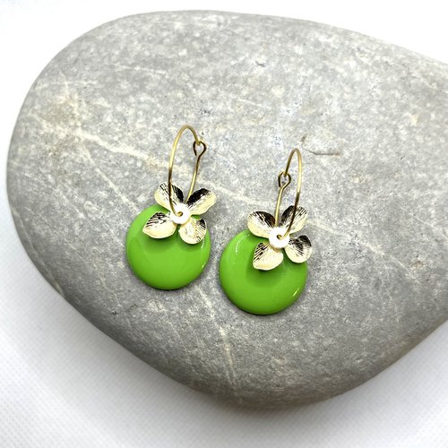 Boucles d’oreilles pomme d’amour vert pomme