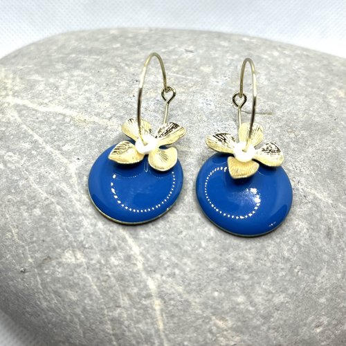 Boucles d’oreilles pomme d’amour bleu jeans