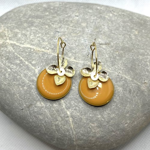 Boucles d’oreilles pomme d’amour ocre