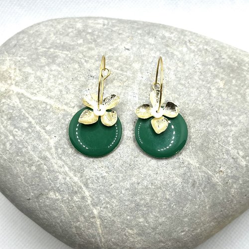 Boucles d’oreilles pomme d’amour vert émeraude