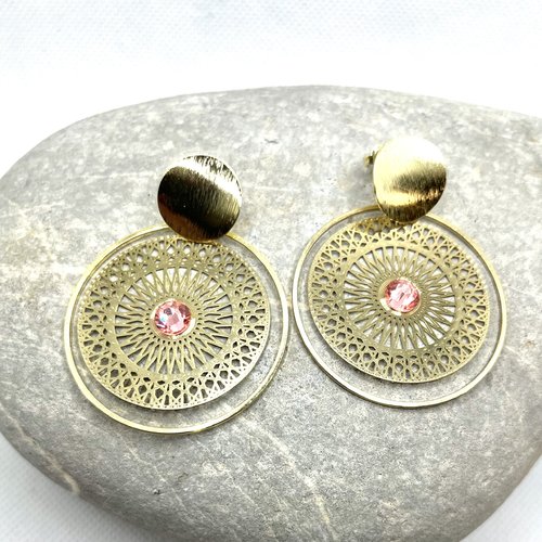 Boucles d’oreilles créoles doré rose