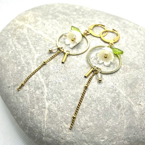Boucles d’oreilles clochette blanche