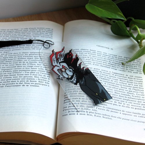 Marque-page peinture sur verre/plexiglass. personnage manga.