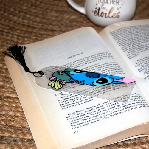 Marque-page peinture sur verre/plexiglass. petit alien.