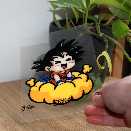 Cadre glass painting, personnage dragon ball z