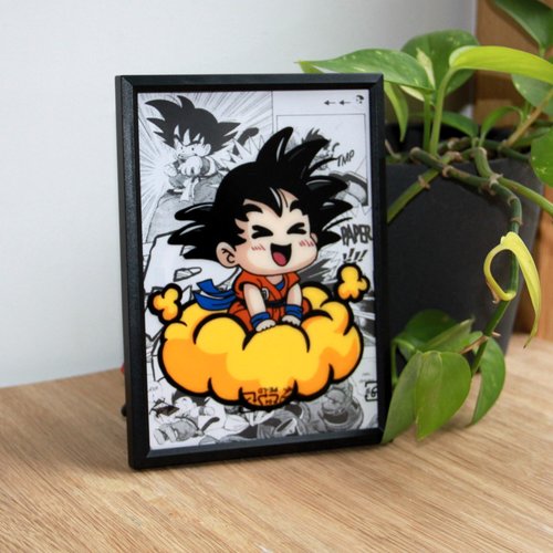 Cadre glass painting, personnage dragon ball z